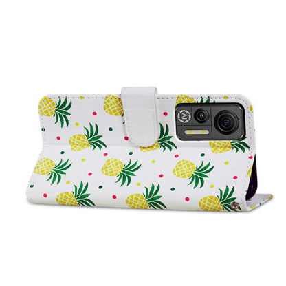 For Ulefone Note 14 Painted Pattern Horizontal Flip Leather Phone Case(Pineapple) - Ulefone Cases by buy2fix | Online Shopping UK | buy2fix