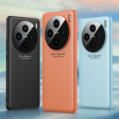 For vivo X100 GKK Precision Hole Ultra-thin Full Coverage Leather Phone Case(Black) by GKK