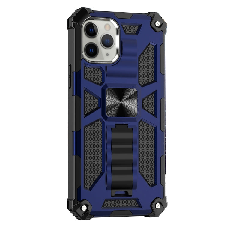 For iPhone 12 / 12 Pro Armor Shockproof TPU + PC Magnetic Protective Case with Holder(Blue) by buy2fix