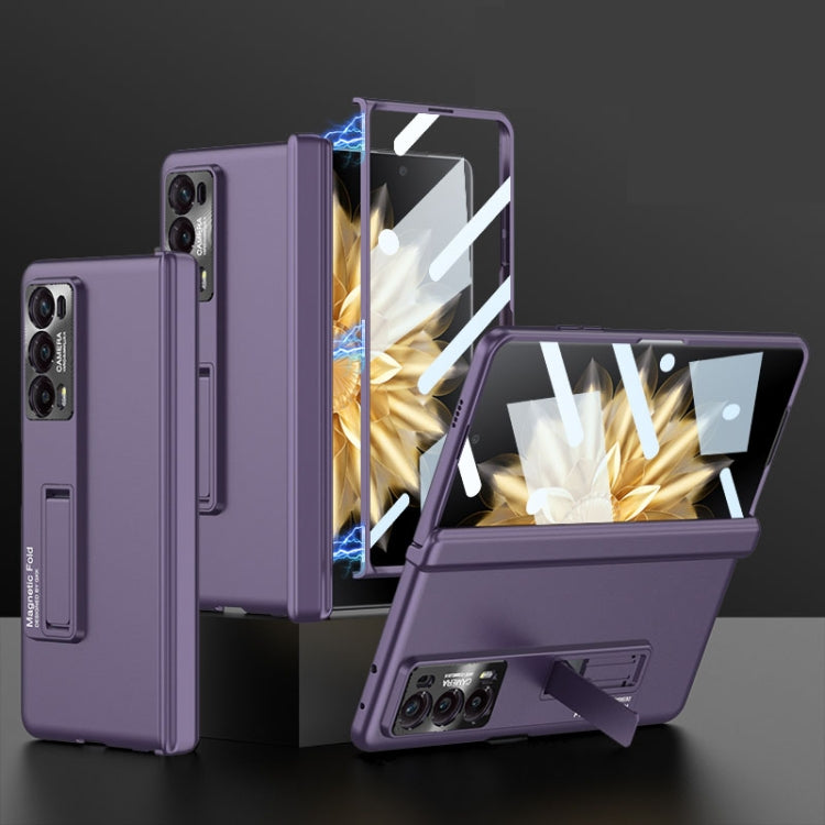 For Honor Magic V2 GKK Integrated Magnetic Folding Hinge All-inclusive Phone Case(Purple) by GKK