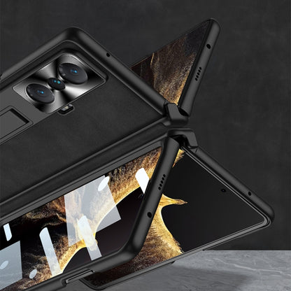 For Honor Magic VS GKK Integrated Frosted Fold Hinge Leather Phone Case with Holder(Black) by GKK