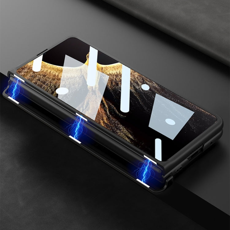 For Honor Magic VS GKK Integrated Frosted Fold Hinge Leather Phone Case with Holder(Brown) by GKK