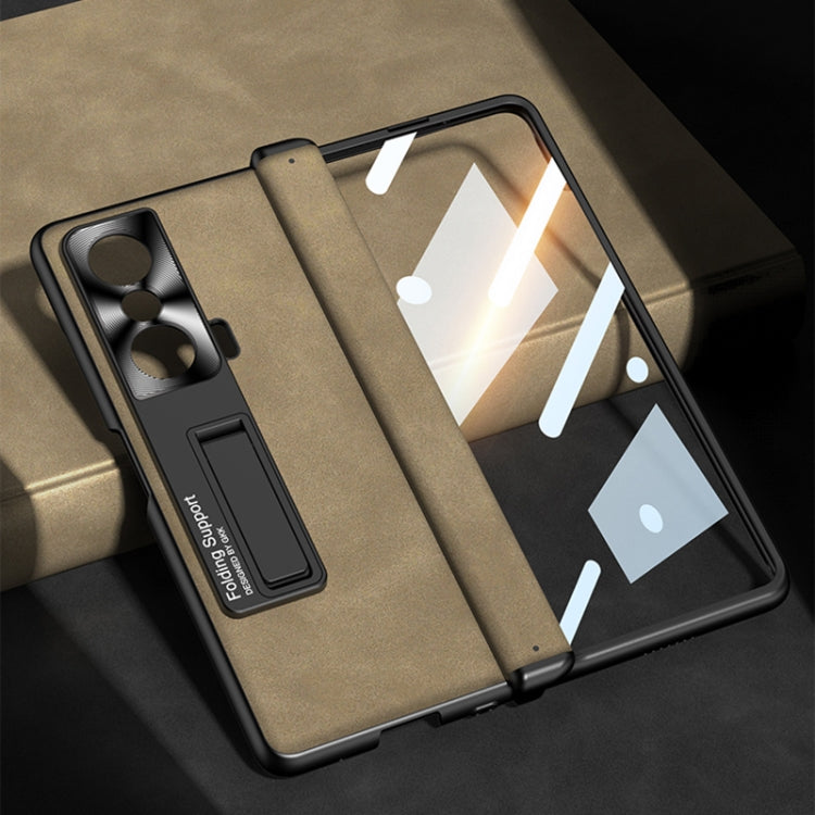 For Honor Magic VS GKK Integrated Frosted Fold Hinge Leather Phone Case with Holder(Grey) by GKK