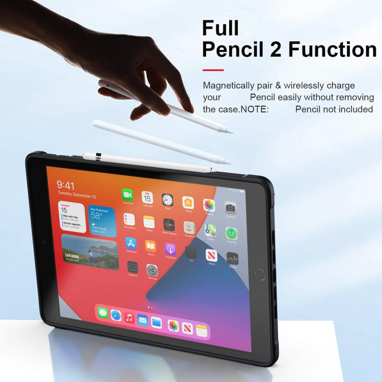 For iPad 10.2 2021 / 2020 / 2019 Armor Clear Acrylic Hybrid TPU Tablet Case(Black) by buy2fix