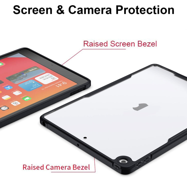 For iPad 10.2 2021 / 2020 / 2019 Armor Clear Acrylic Hybrid TPU Tablet Case(Black) by buy2fix