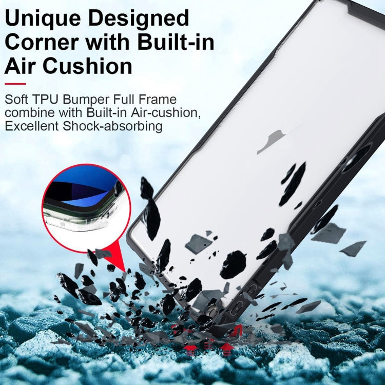 For iPad 10.2 2021 / 2020 / 2019 Armor Clear Acrylic Hybrid TPU Tablet Case(Black) by buy2fix