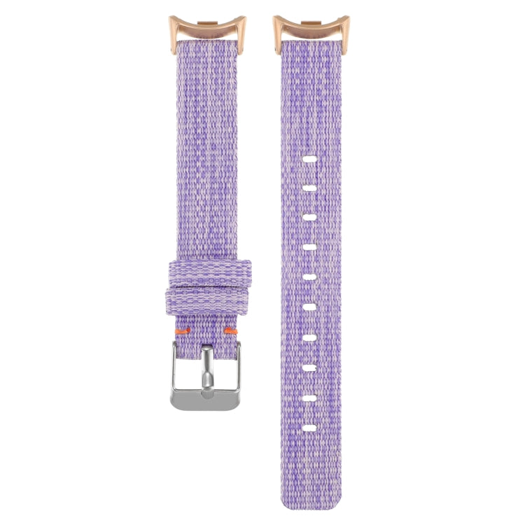 For Xiaomi Mi Band 8 Nylon Canvas Watch Band(Lavender Purple) - Watch Bands by buy2fix | Online Shopping UK | buy2fix