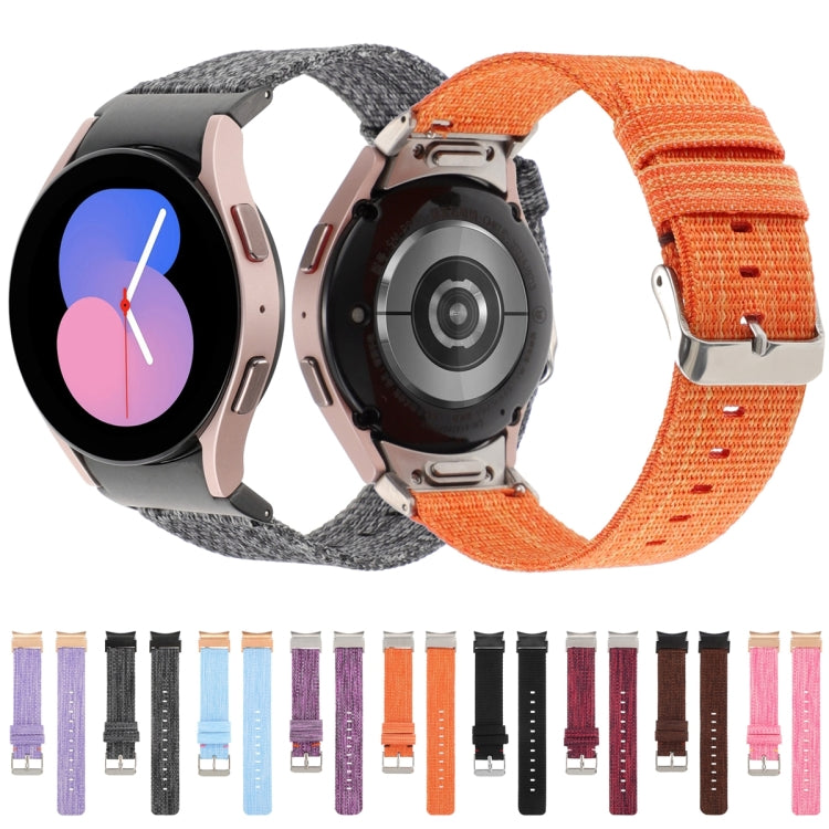 For Samsung Galaxy Watch6/6 Classic/5/5 Pro Nylon Canvas Watch Band(Lavender Purple) - Watch Bands by buy2fix | Online Shopping UK | buy2fix