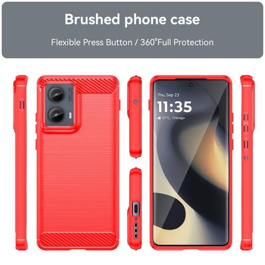 For Motorola Edge 2024 Carbon Fiber Brushed Texture TPU Phone Case(Red) by buy2fix