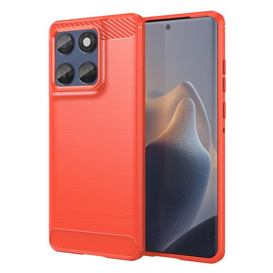 For Motorola Edge 60 Fusion Carbon Fiber Brushed Texture TPU Phone Case(Red)