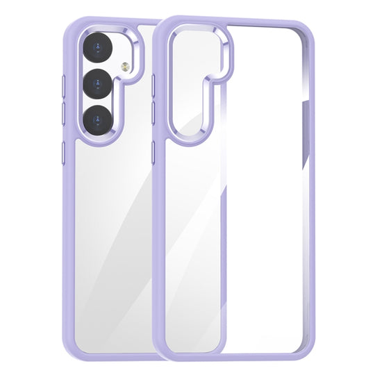 For Samsung Galaxy S24 5G Anti-fingerprint Highly Transparent PC Phone Case(Purple)
