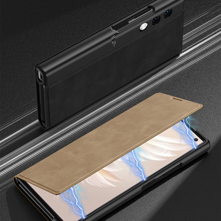 For Honor V Purse GKK Frosted Leather Fold Phone Case(Black) by GKK