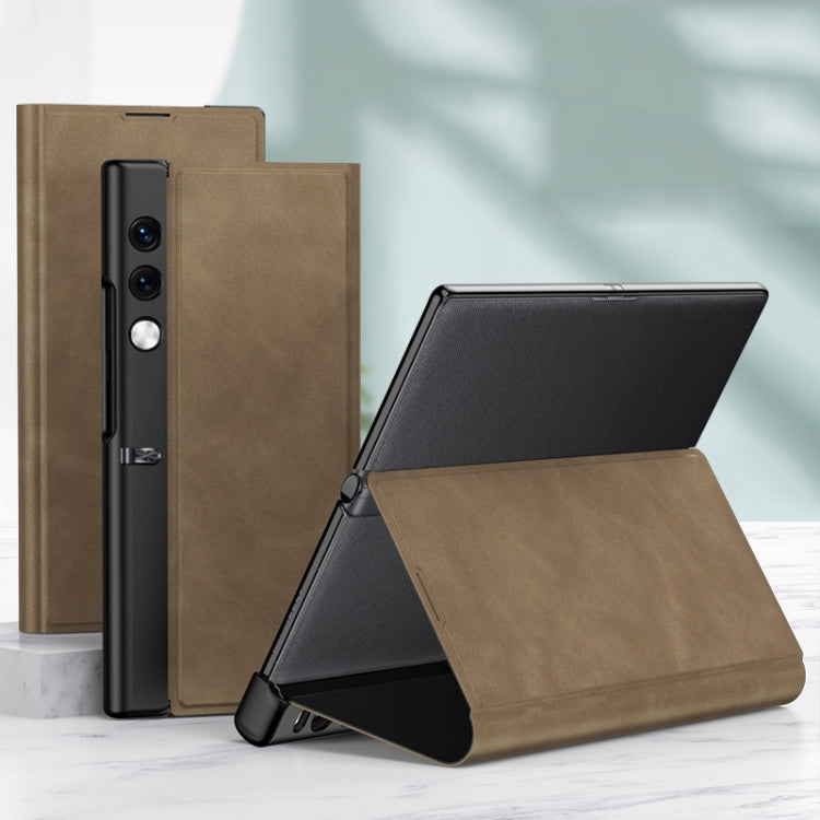 For Honor V Purse GKK Frosted Leather Fold Phone Case(Brown) by GKK