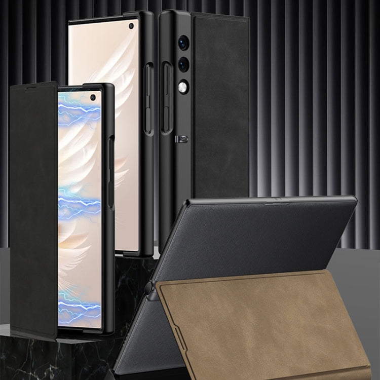 For Honor V Purse GKK Frosted Leather Fold Phone Case(Brown) by GKK