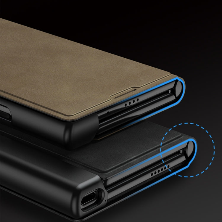 For Honor V Purse GKK Frosted Leather Fold Phone Case(Brown) by GKK