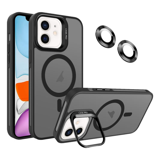 For iPhone 11 Invisible Lens Holder MagSafe Phone Case(Black) - iPhone 11 Cases by buy2fix | Online Shopping UK | buy2fix