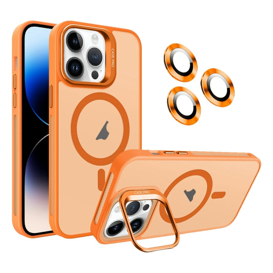 For iPhone 14 Pro Max Invisible Lens Holder MagSafe Phone Case(Orange) - iPhone 14 Pro Max Cases by buy2fix | Online Shopping UK | buy2fix