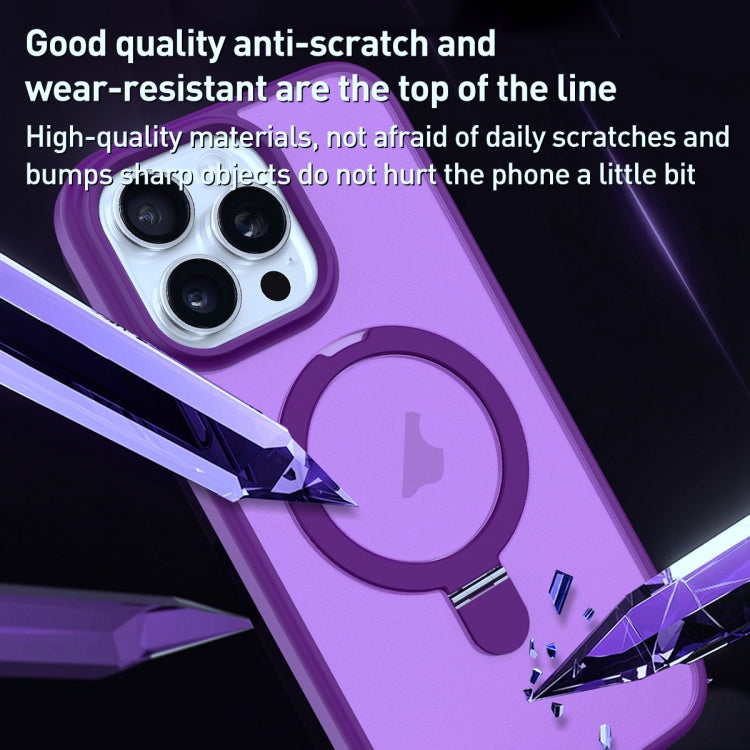 For iPhone 11 Pro Max MagSafe Magnetic Holder Phone Case(Dark Purple) - iPhone 11 Pro Max Cases by buy2fix | Online Shopping UK | buy2fix