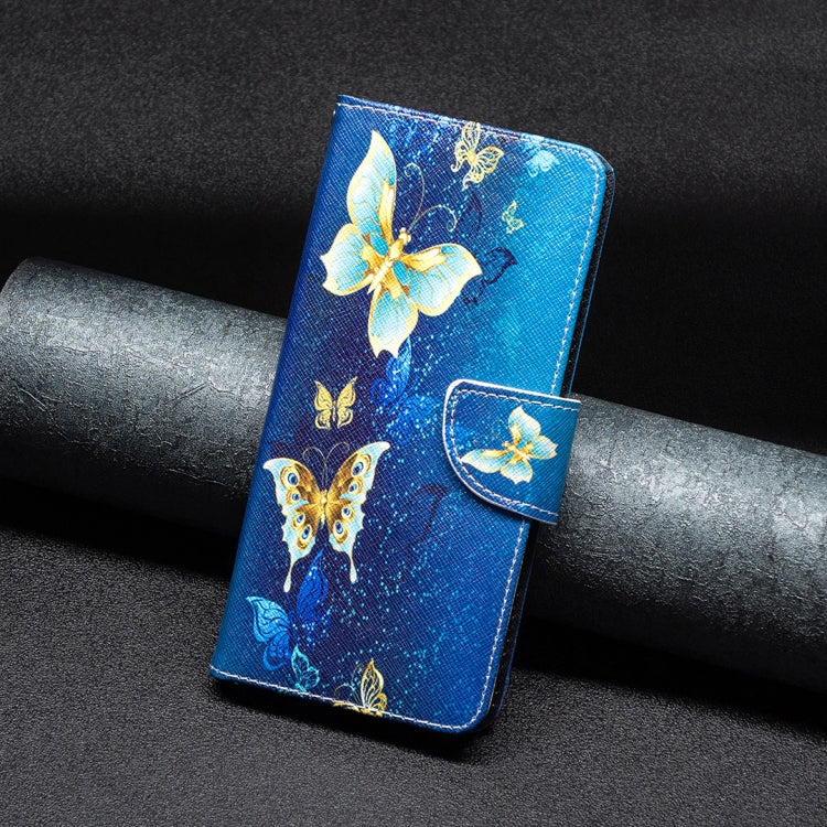 For OnePlus 12 5G Drawing Pattern Leather Phone Case(Gold Butterfly) by buy2fix