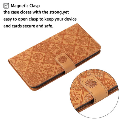 For Google Pixel 9 Pro XL Ethnic Style Embossed Pattern Leather Phone Case(Brown) - Google Cases by buy2fix | Online Shopping UK | buy2fix