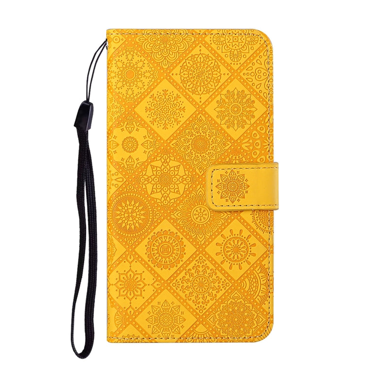 For Google Pixel 9 / 9 Pro Ethnic Style Embossed Pattern Leather Phone Case(Yellow) - Google Cases by buy2fix | Online Shopping UK | buy2fix