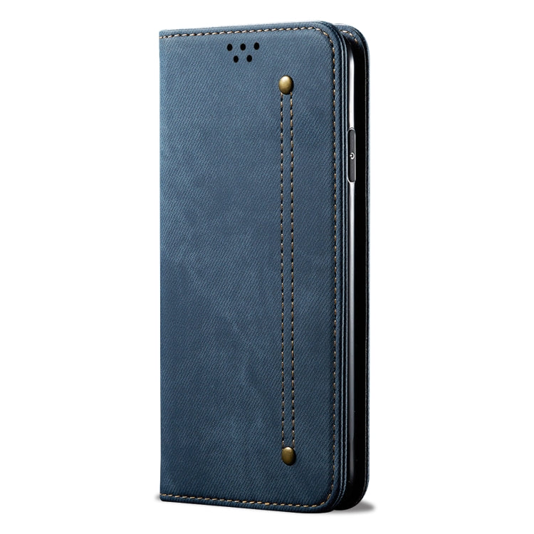For OnePlus 12 Denim Texture Casual Style Horizontal Flip Leather Case(Blue) by buy2fix