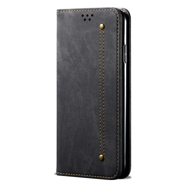 For OnePlus 12 Denim Texture Casual Style Horizontal Flip Leather Case(Black) by buy2fix