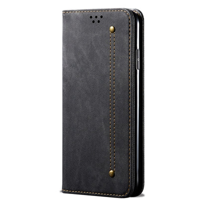 For OnePlus 12 Denim Texture Casual Style Horizontal Flip Leather Case(Black) by buy2fix