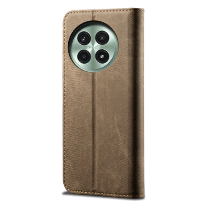 For OnePlus 13 Denim Texture Casual Style Horizontal Flip Leather Case(Khaki) by buy2fix