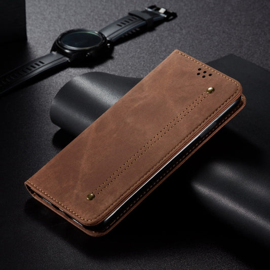 For OnePlus 13 Denim Texture Casual Style Horizontal Flip Leather Case(Brown) by buy2fix