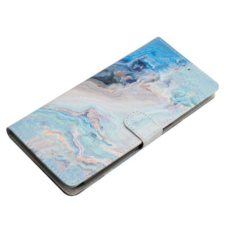 For Blackview A53 Pro Colored Drawing Leather Phone Case(Blue Marble) - More Brand by buy2fix | Online Shopping UK | buy2fix