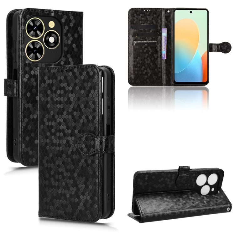 For Tecno Spark Go 2024 / Spark 20C Honeycomb Dot Texture Leather Phone Case(Black) by buy2fix