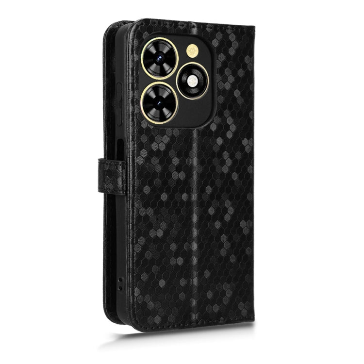 For Tecno Spark Go 2024 / Spark 20C Honeycomb Dot Texture Leather Phone Case(Black) by buy2fix