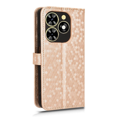 For Tecno Spark Go 2024 / Spark 20C Honeycomb Dot Texture Leather Phone Case(Gold) by buy2fix