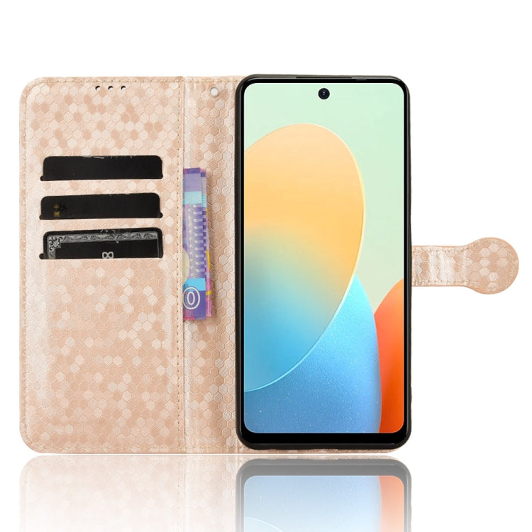 For Tecno Spark Go 2024 / Spark 20C Honeycomb Dot Texture Leather Phone Case(Gold) by buy2fix