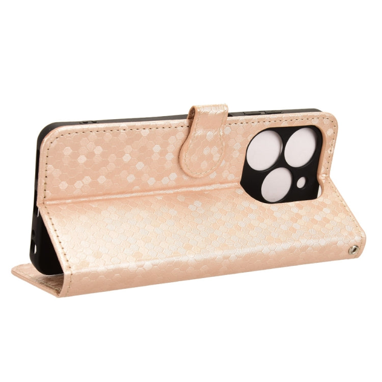 For Tecno Spark Go 2024 / Spark 20C Honeycomb Dot Texture Leather Phone Case(Gold) by buy2fix