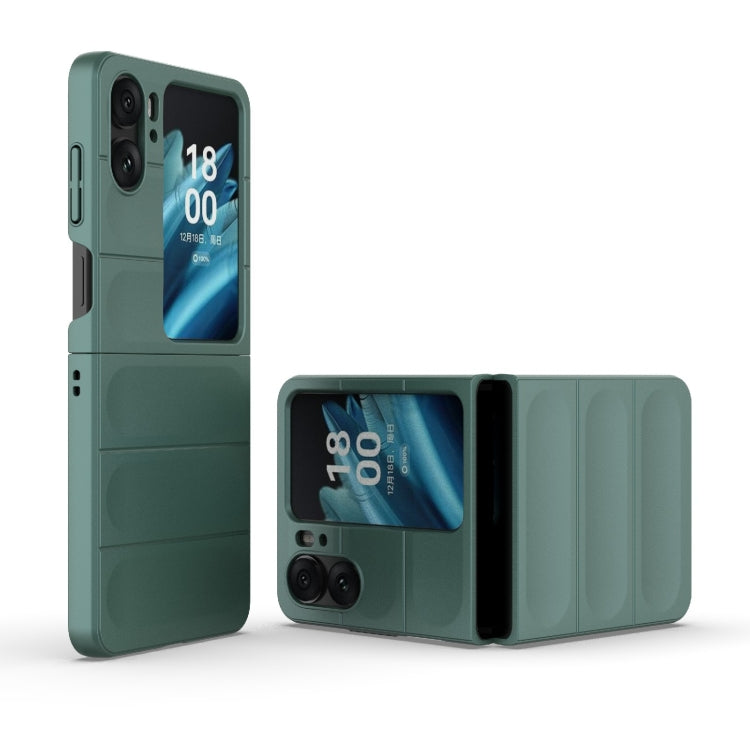 For OPPO Find N2 Flip Magic Shield Fold PC Shockproof Phone Case(Dark Green) - Find N2 Flip Cases by buy2fix | Online Shopping UK | buy2fix