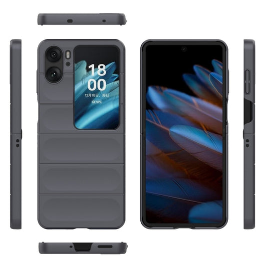 For OPPO Find N2 Flip Magic Shield Fold PC Shockproof Phone Case(Dark Grey) by buy2fix