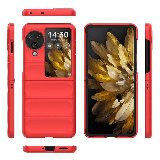 For OPPO Find N3 Flip Magic Shield Fold PC Shockproof Phone Case(Red) by buy2fix