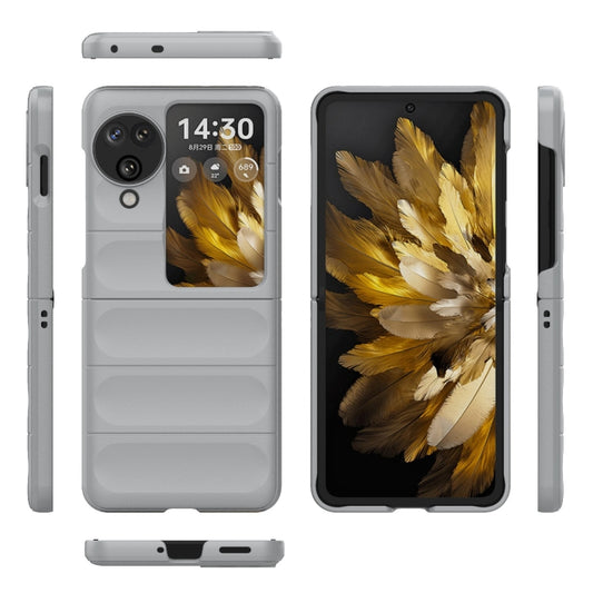 For OPPO Find N3 Flip Magic Shield Fold PC Shockproof Phone Case(Grey) by buy2fix