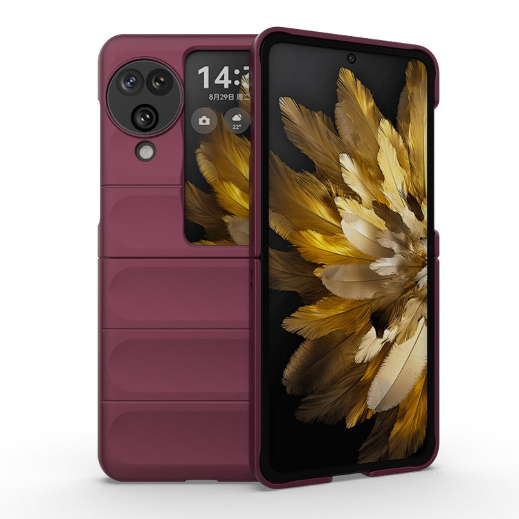 For OPPO Find N3 Flip Magic Shield Fold PC Shockproof Phone Case(Wine Red) - Find N3 Flip Cases by buy2fix | Online Shopping UK | buy2fix