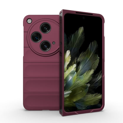 For OPPO Find N3 Magic Shield Fold PC Shockproof Phone Case(Wine Red) - Find N3 Cases by buy2fix | Online Shopping UK | buy2fix