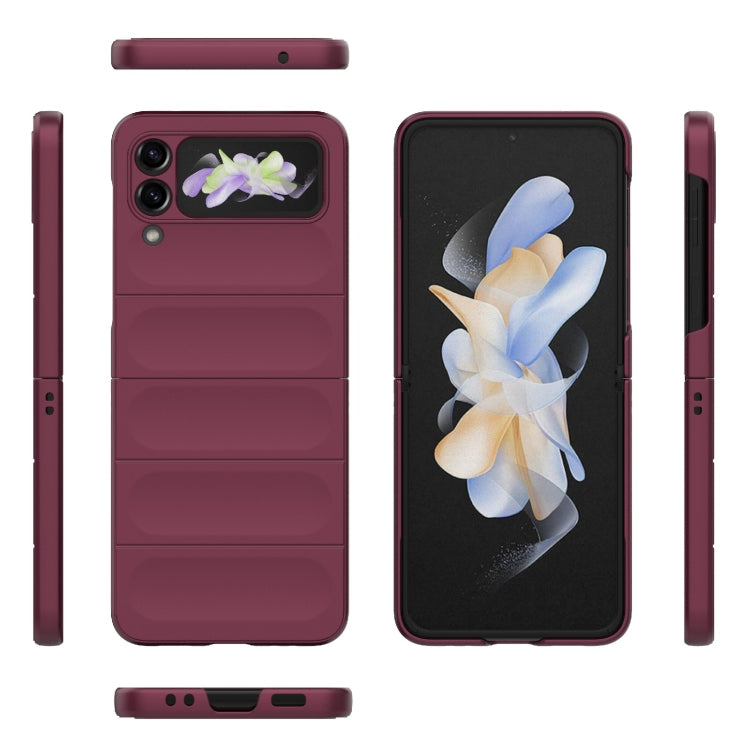 For Samsung Galaxy Z Flip3 5G Magic Shield Fold PC Shockproof Phone Case(Wine Red) by buy2fix