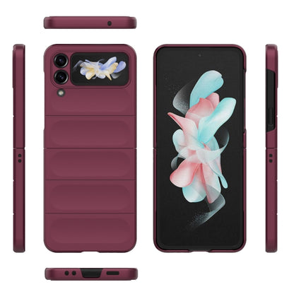 For Samsung Galaxy Z Flip4 5G Magic Shield Fold PC Shockproof Phone Case(Wine Red) by buy2fix