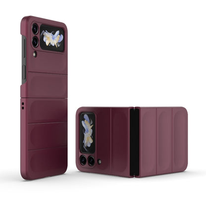 For Samsung Galaxy Z Flip4 5G Magic Shield Fold PC Shockproof Phone Case(Wine Red) by buy2fix