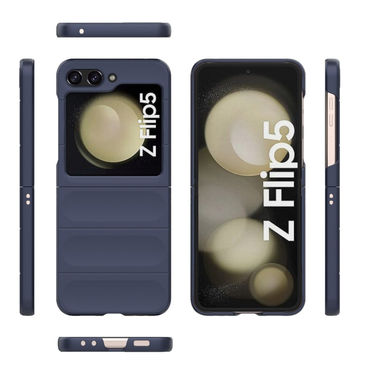 For Samsung Galaxy Z Flip5 5G Magic Shield Fold PC Shockproof Phone Case(Dark Blue) - Galaxy Z Flip5 Cases by buy2fix | Online Shopping UK | buy2fix