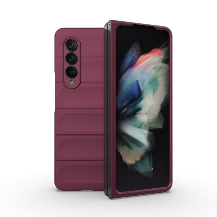 For Samsung Galaxy Z Fold3 5G Magic Shield Fold PC Shockproof Phone Case(Wine Red) by buy2fix