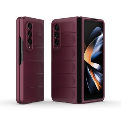 For Samsung Galaxy Z Fold4 5G Magic Shield Fold PC Shockproof Phone Case(Wine Red) by buy2fix