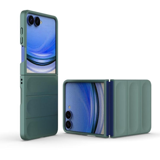 For Galaxy Z Flip8 5G Magic Shield Fold PC Shockproof Phone Case(Dark Green)