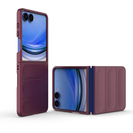 For Galaxy Z Flip8 5G Magic Shield Fold PC Shockproof Phone Case(Wine Red)
